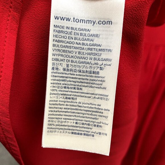 Tommy Hilfiger Bell Sleeve Dress Size 8 Red A Line Knee Length Formal Party - Picture 9 of 11